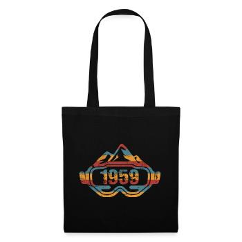 Ski Skibrille Skifahrer Geburtstag 1959 - Stoffbeutel - Schwarz - Vorne