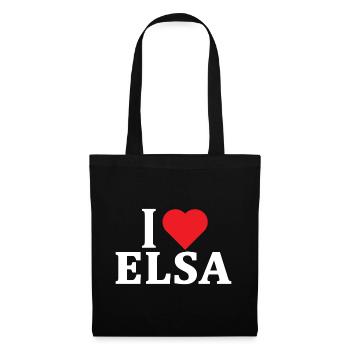Elsa T-Shirt Ich liebe Elsa T-Shirt Geschenkidee - Stoffbeutel - Schwarz - Vorne