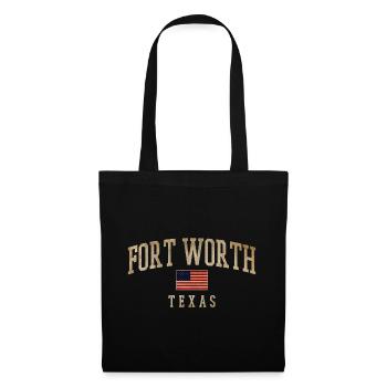 Drapeaux rustiques de Fort Worth, Texas - Sac en tissu - noir - Devant