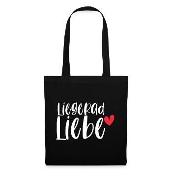 Fahrrad Liegerad Liebe Radsport Sport Geschenk - Stoffbeutel - Schwarz - Vorne