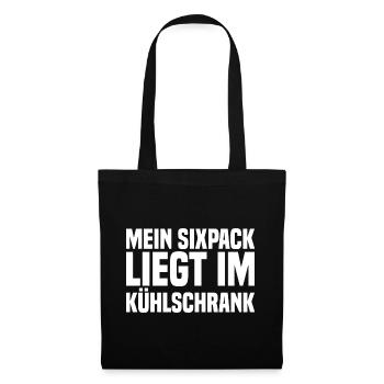 Mein Sixpack Liegt Im Kühlschrank - Stoffbeutel - Schwarz - Vorne