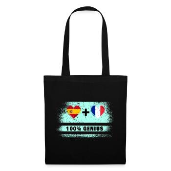 Espagne et France 100% drapeau de génie - Sac en tissu - noir - Devant