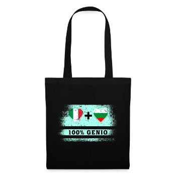 Italie et Bulgarie 100% drapeau de génie - Sac en tissu - noir - Devant