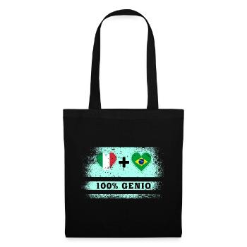 Italie et Brésil 100% drapeau de génie - Sac en tissu - noir - Devant