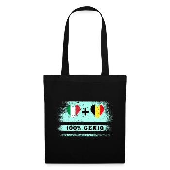 Italie et Belgique 100% drapeau de génie - Sac en tissu - noir - Devant