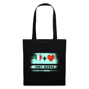 Italy and China 100% genius flag - Tote Bag - black - Front