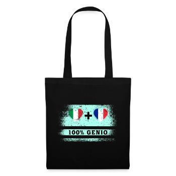 Italy and Finland 100% genius flag - Tote Bag - black - Front