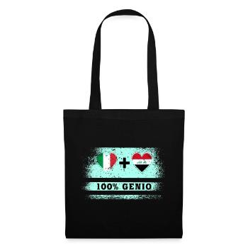 Italie et Irak 100% drapeau de génie - Sac en tissu - noir - Devant