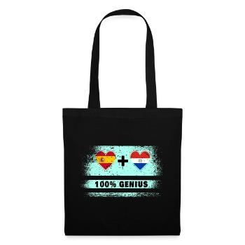 Spain and Paraguay flag 100% genius - Tote Bag - black - Front