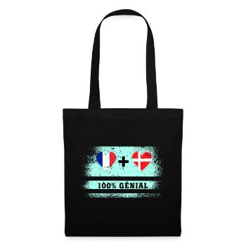 Flag France and Denmark 100% awesome - Tote Bag - black - Front