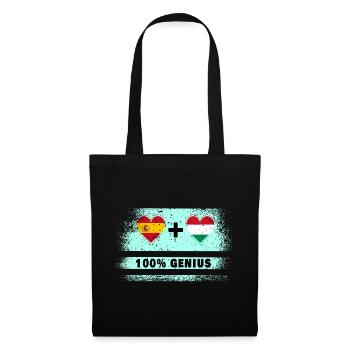 Spain and Hungary flag 100% genius - Tote Bag - black - Front