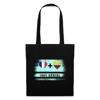 Flag France and Colombia 100% awesome - Tote Bag - black - Front