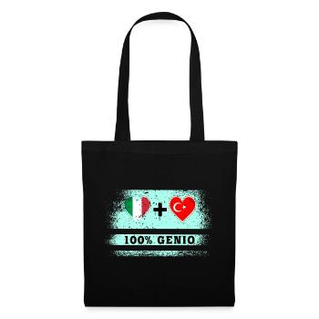 Italie et Turquie 100% drapeau de génie - Sac en tissu - noir - Devant
