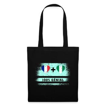 Drapeau France et Nigeria 100% génial - Sac en tissu - noir - Devant