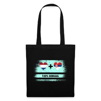 Serbie et Pays-Bas 100% Genius flag - Sac en tissu - noir - Devant