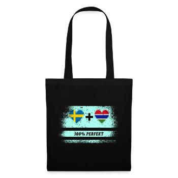 Gambie et Suède 100% Parfait / Cadeau - Sac en tissu - noir - Devant