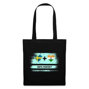 Inde et Suède 100% Parfait / Cadeau - Sac en tissu - noir - Devant