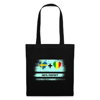 Mali et Suède 100% Parfait / Cadeau - Sac en tissu - noir - Devant