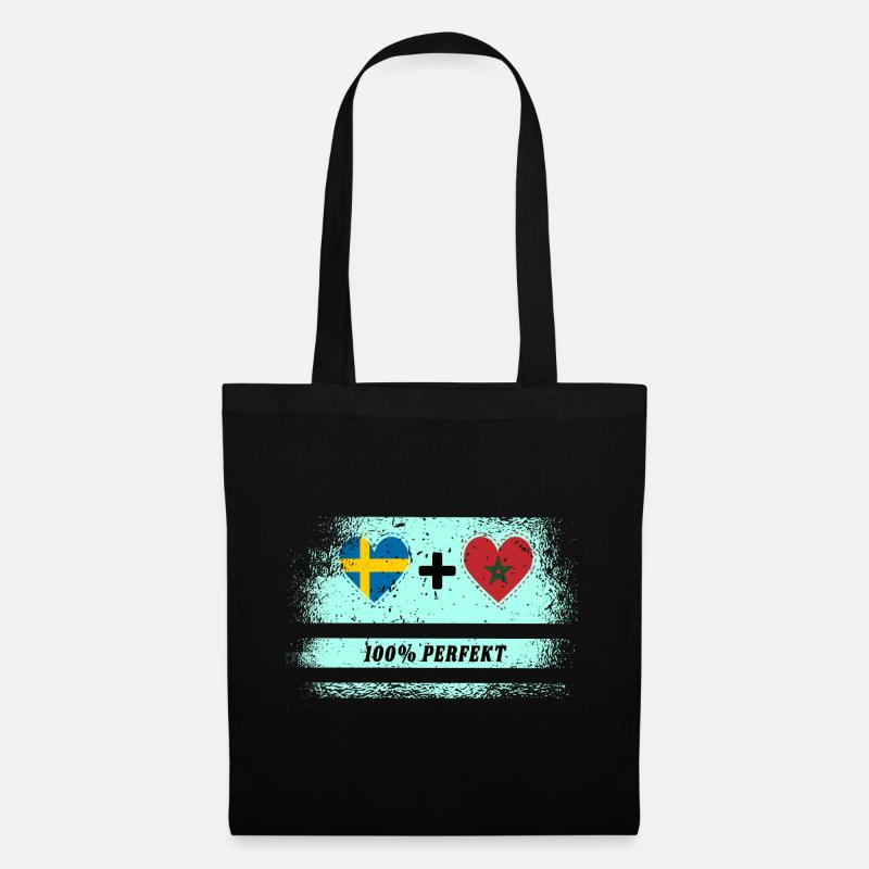Marokko und Schweden 100% perfekt / Geschenk - Stoffbeutel - Schwarz