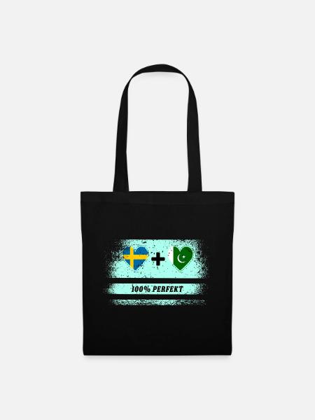 Pakistan und Schweden 100% perfekt / Geschenk - Stoffbeutel - Schwarz