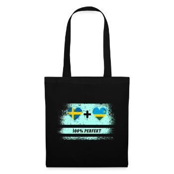 Rwanda et Suède 100 % parfait / Cadeau - Sac en tissu - noir - Devant