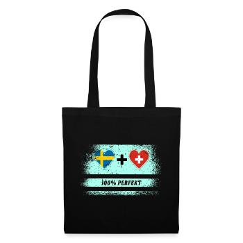 Suisse & Suède 100% Parfait / Cadeau - Sac en tissu - noir - Devant