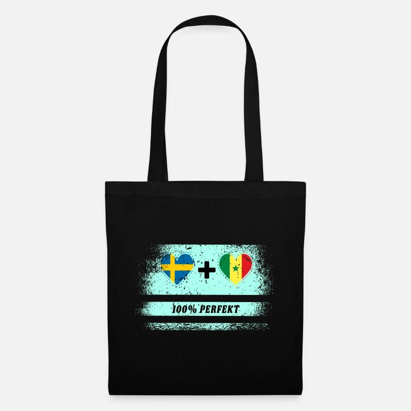 Senegal und Schweden 100% perfekt / Geschenk - Stoffbeutel - Schwarz