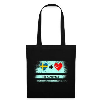 Turquie et Suède 100% Parfait / Cadeau - Sac en tissu - noir - Devant