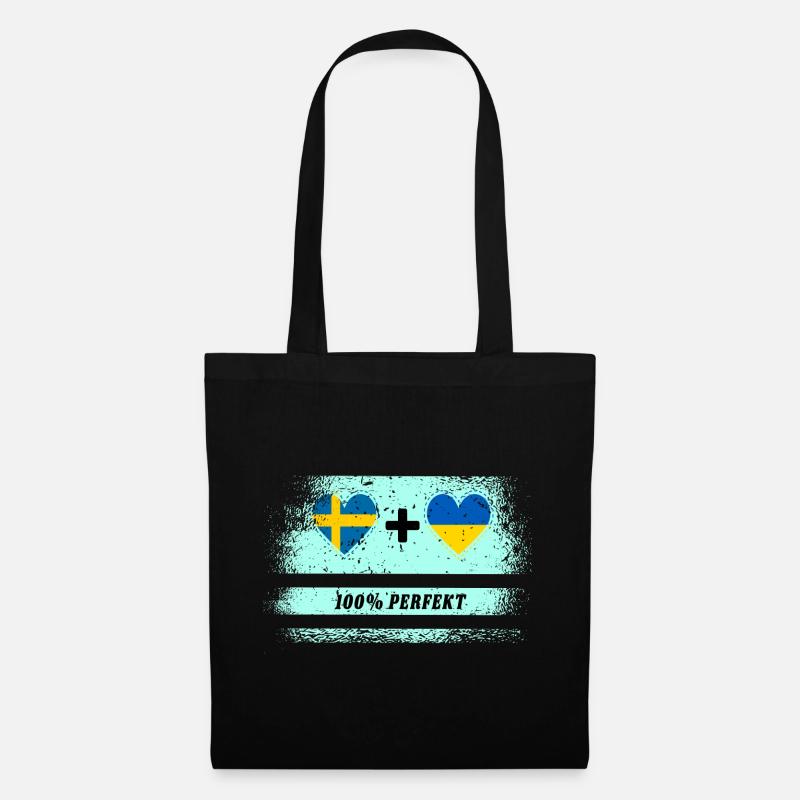 Ukraine und Schweden 100% perfekt / Geschenk - Stoffbeutel - Schwarz