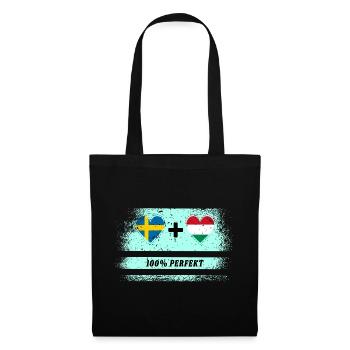 Hongrie et Suède 100% Parfait / Cadeau - Sac en tissu - noir - Devant