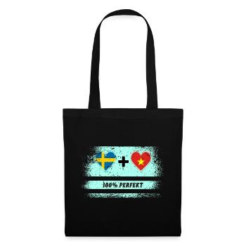 Vietnam et Suède 100% Parfait / Cadeau - Sac en tissu - noir - Devant