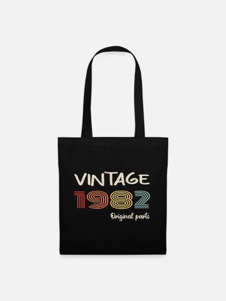 Original 1982 Vintage | Geburtstagsgeschenk 1982 - Stoffbeutel - Schwarz