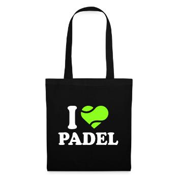 Ich liebe Padel - Stoffbeutel - Schwarz - Vorne