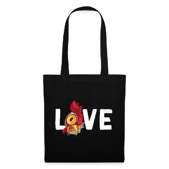 Love Chicken Saying Design Funny Chickens Love - Tote Bag - black - Front