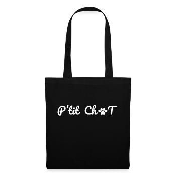 Petit chat -t-shirt famille chat assorti - Sac en tissu - noir - Devant