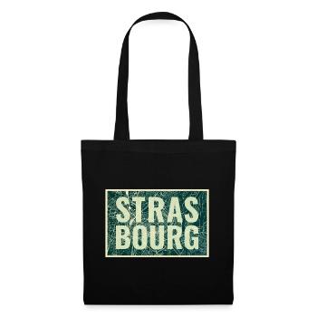 Strasbourg Stadtkarte – Urbanes Design - Stoffbeutel - Schwarz - Vorne