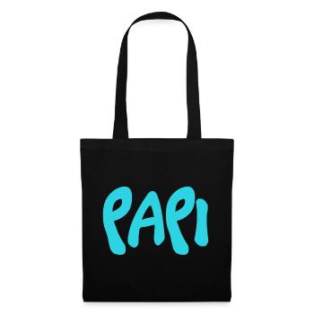 PAPY. FÊTE DES PÈRES. BONNE FÊTE PAPY. JE T'AIME. - Sac en tissu - noir - Devant