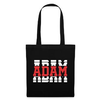 Adam T-Shirt T-Shirt Geschenkidee mit gestapeltem Text - Stoffbeutel - Schwarz - Vorne