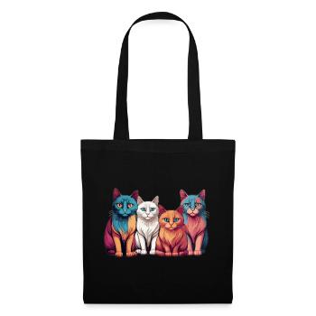 Gang de chats - Sac en tissu - noir - Devant