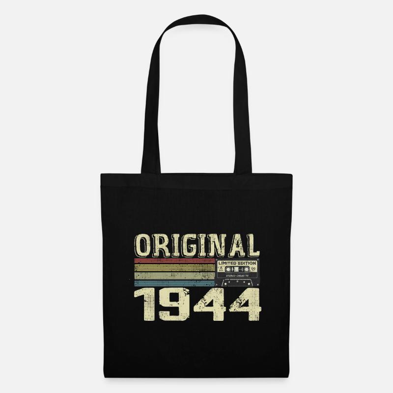 1944 Geburtstagsfeiern - 1944 Retro-Geschenk - Stoffbeutel - Schwarz