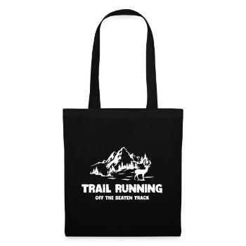 Trailrunning - abseits der ausgetretenen Pfade - Stoffbeutel - Schwarz - Vorne