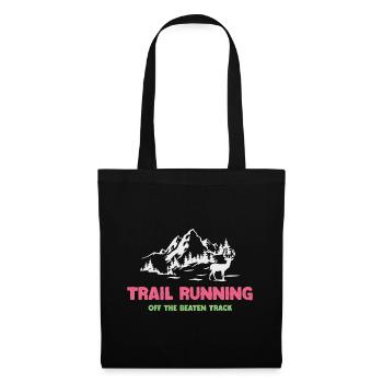 Trailrunning - abseits der ausgetretenen Pfade - Stoffbeutel - Schwarz - Vorne
