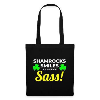 Trèfles, sourires et impertinence : drôle d’irlandaise - Sac en tissu - noir - Devant