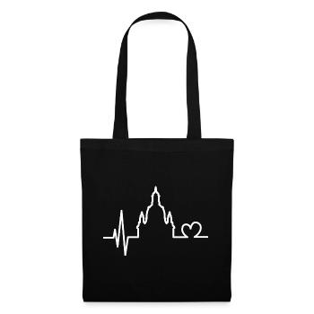 Herzschlag Frauenkirche Dresden Pulse Symbol Logo - Tote Bag - black - Front