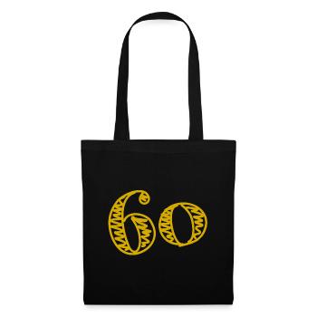 60. 60 YEARS. 60th ANNIVERSARY. 60TH BIRTHDAY. - Tote Bag - black - Front
