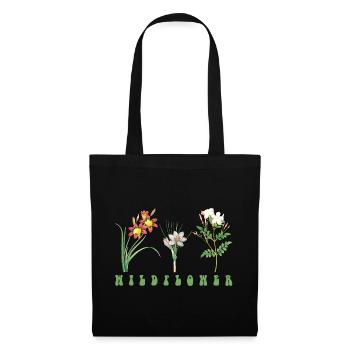 Blume - Stoffbeutel - Schwarz - Vorne