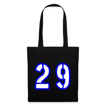 29 Zahl Symbol - Stoffbeutel - Schwarz - Vorne