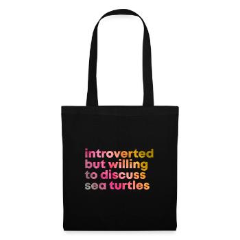 tortue marine - Sac en tissu - noir - Devant