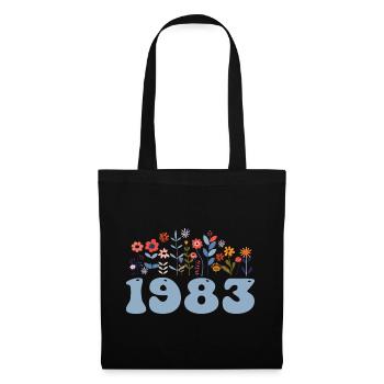 1983 Floral Pattern 1983 Floral Theme Flowers 1983 - Tote Bag - black - Front