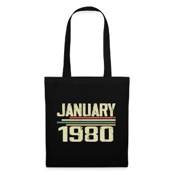 Janvier 1980 - Cadeau d’anniversaire Janvier 1980 - Sac en tissu - noir - Devant
